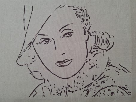 Schablonendruck Fay Wray