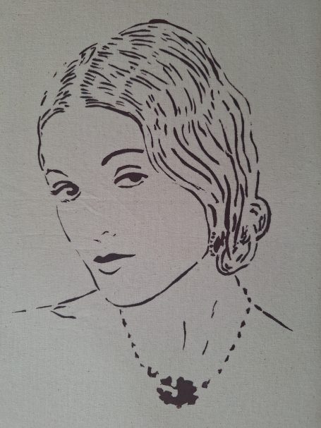 Schablonendruck Myrna Loy